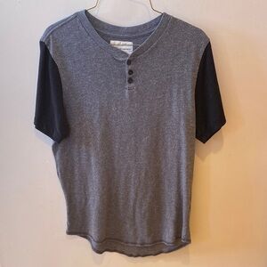 Modern Amusement Gray and Black Henley T-Shirt